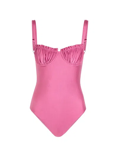 Faithfull Ruched Underwired Swimsuit In Pink