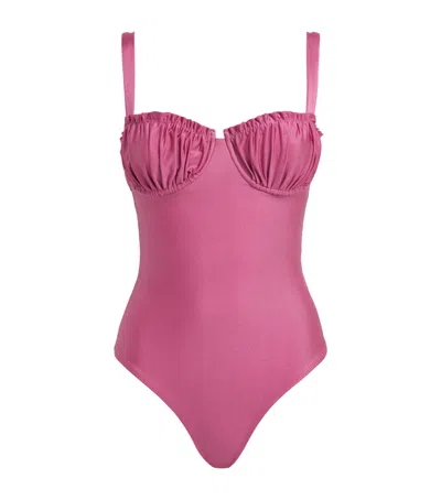 Faithfull Ruffled Tavia Swimsuit In Pink