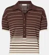 Faithfull Sable Striped Cotton-blend Polo Shirt