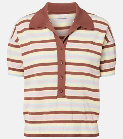 Faithfull Sable Striped Cotton-blend Polo Shirt In Multi