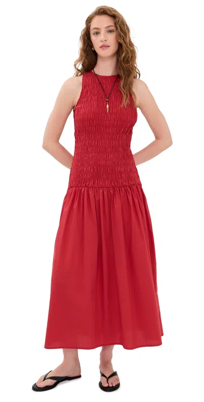Faithfull Sanchia Midi Dress Chilli In Red