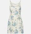 Faithfull Sanne Floral Linen Minidress In Blue