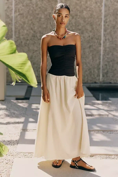 Faithfull Sant Roc Strapless Midi Dress In Black