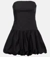 Faithfull Saskia Strapless Cotton Minidress In Black