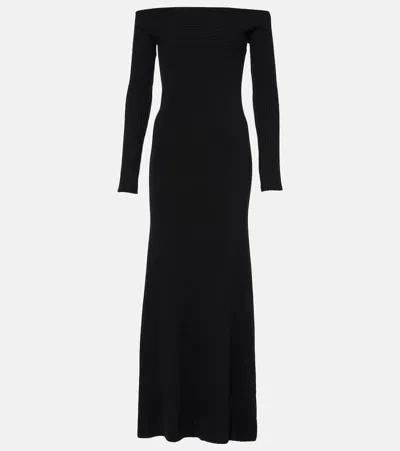 Faithfull Selene Off-shoulder Maxi Dress In Black