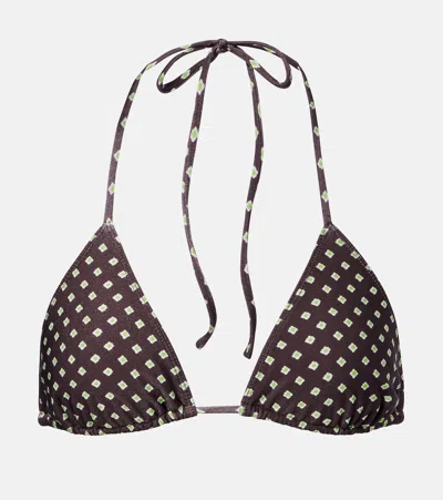 Faithfull Sete Printed Bikini Top In Black
