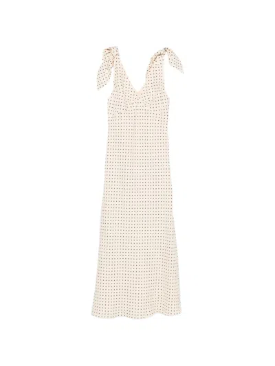 Faithfull Solana Polka-dot Maxi Dress In Neutral