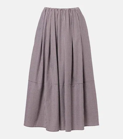 Faithfull Solinas Gingham Cotton-blend Midi Skirt In Multi