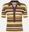 Faithfull Striped Cotton-blend Polo Shirt In Multi
