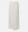 Faithfull Suis Wrap-effect Linen Midi Skirt In White