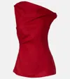 Faithfull Suis One-shoulder Linen Top In Red