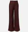 Faithfull Syna Linen Wide-leg Pants In Brown