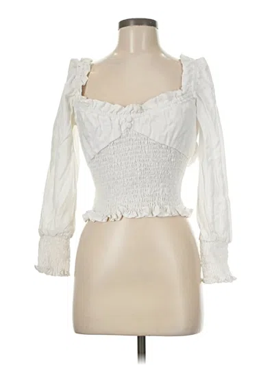 Pre-owned Faithfull The Brand 3/4 Sleeve Blouse In White