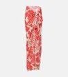 Faithfull The Brand Abaya Floral Beach Over-up In Red