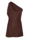 Faithfull The Brand Agua One-shoulder Top In Brown