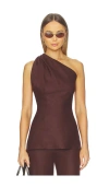 Faithfull The Brand Agua One-shoulder Top In Burgundy