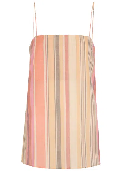 Faithfull The Brand Aina Striped Cotton Top In Multi