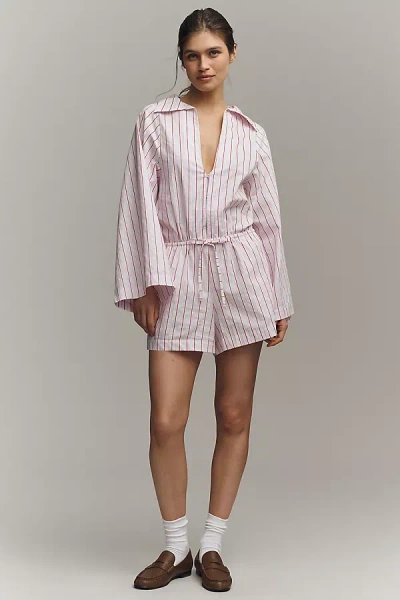 Faithfull The Brand Aksel Long-sleeve V-neck Romper In Multi