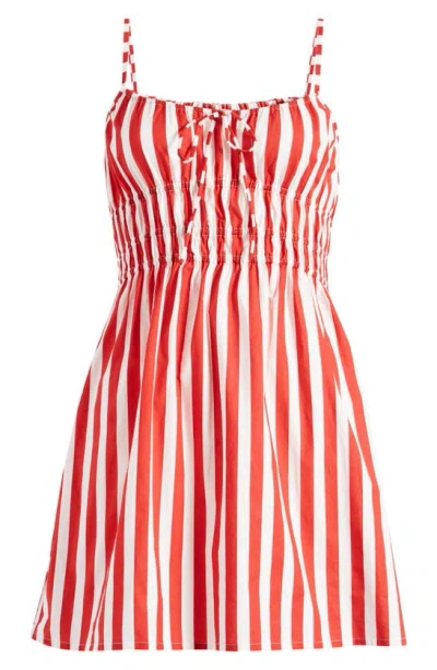 Faithfull The Brand Women's Roma Alboa Striped Cotton Minidress In Bayou Stripe Red