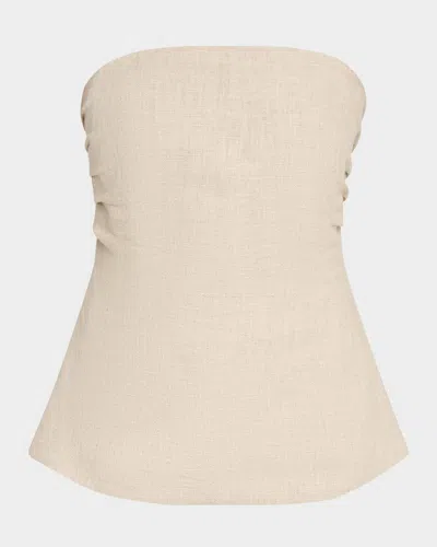 Faithfull The Brand Alexa Strapless Linen Top In White