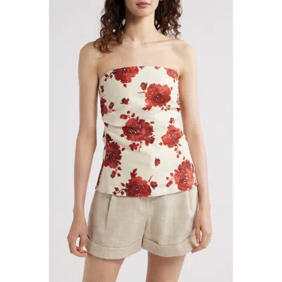 FAITHFULL THE BRAND FAITHFULL THE BRAND ALEXA STRAPLESS LINEN TOP