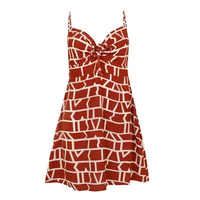 Faithfull The Brand Altura Mini Dress La Pacifica In Brown