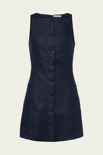 Faithfull The Brand Ambra Mini Dress In Navy In Blue