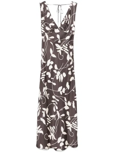 Faithfull The Brand Amiens Maxi Dress In Brown/white