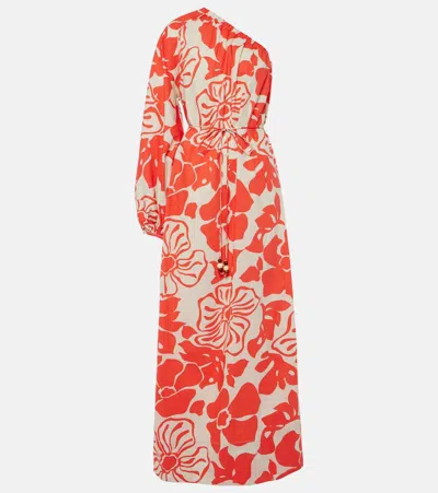 Faithfull The Brand Amorosa Floral Cotton Maxi Dress In Red