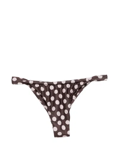 Faithfull The Brand Andez Polka-dot Bikini Bottoms In Brown