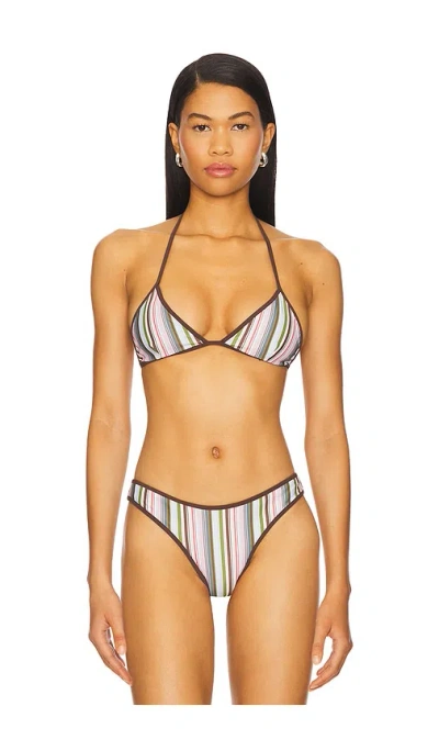 Faithfull The Brand Ania Bikini Top In Meleu Stripe Multi