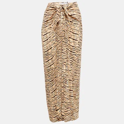 Faithfull The Brand Animal Print Rayon Wrap-around Skirt In Multi
