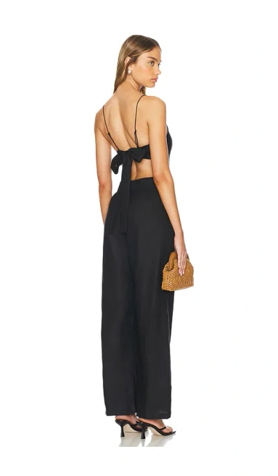 Faithfull The Brand + Net Sustain Algarve Linen Jumpsuit In Black