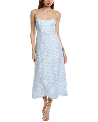Faithfull The Brand Antibes Linen Maxi Dress In Blue