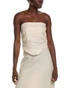 Faithfull The Brand Antibes Linen Top In Beige