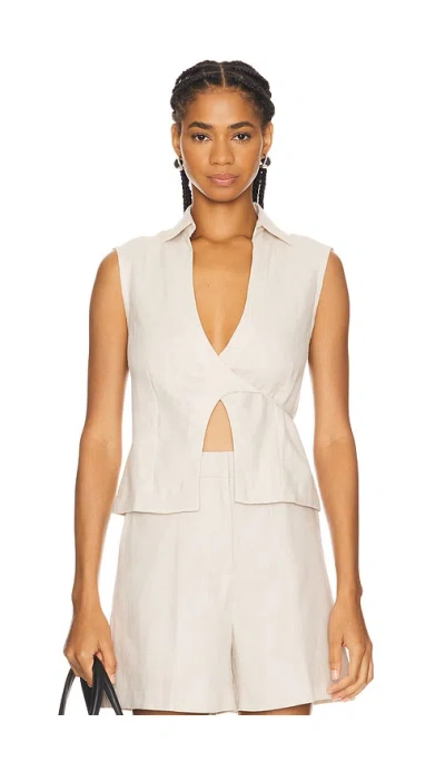 Faithfull The Brand Antibes Sleeveless Wrap Shirt In Neutrals