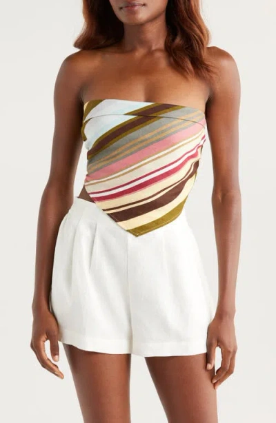 Faithfull The Brand Antibes Strapless Top In Meleu Stripe - Multi