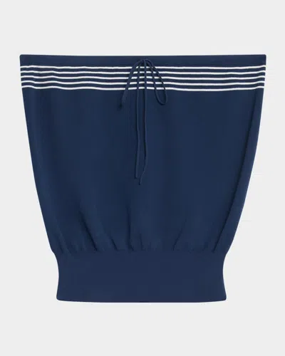 Faithfull The Brand Arlette Strapless Top In Navywhite Stripe