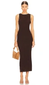Faithfull The Brand Artemi Knit Dress In Coffee & Beige