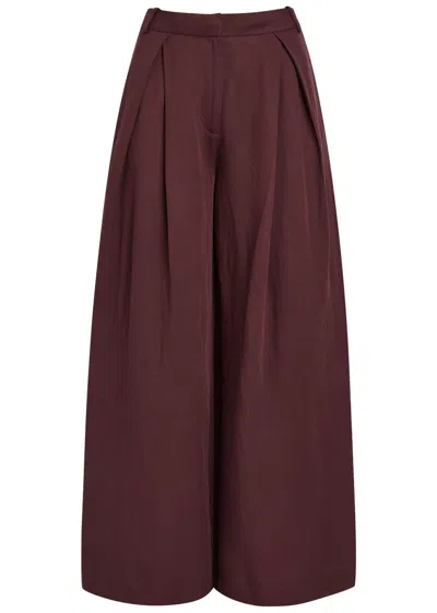 Faithfull The Brand Astrid Wide-leg Trousers In Burgundy