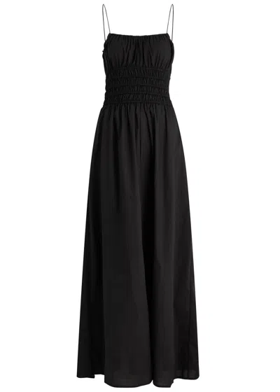 Faithfull The Brand Baia Cotton Maxi Dress In Black | ModeSens