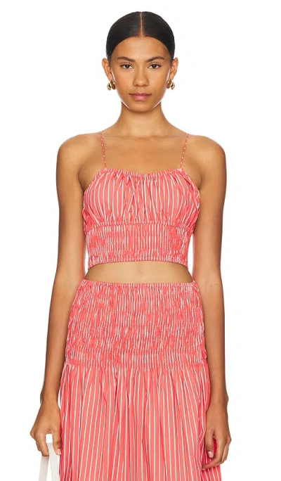 Faithfull The Brand Baia Top In Baratti Stripe Red