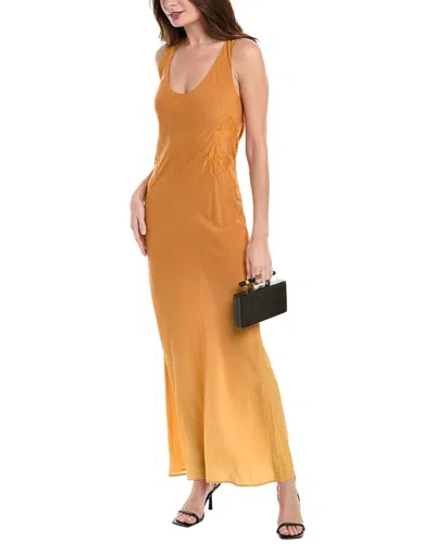 Faithfull The Brand Biarritz Singlet Silk Maxi Dress In Orange