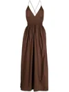 Faithfull The Brand Bisetta Organic Cotton-voile Maxi Dress In Braun