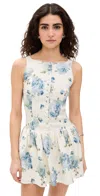 Faithfull The Brand Blair Mini Dress Cecile Floral/pale Blue In Cecile Floral/pale Blue