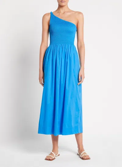 Faithfull The Brand Blue One Shoulder Dress