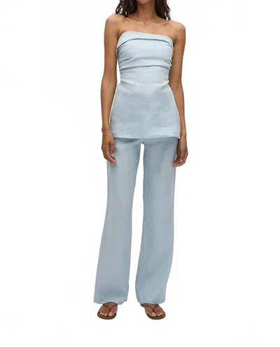 Faithfull The Brand Boe Strapless Tunic Top In Blue