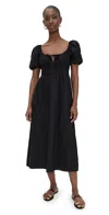 Faithfull The Brand Grace Linen Midi Dress In Black