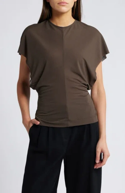 Faithfull The Brand Brita Dolman Sleeve Top In Chocolate Brown