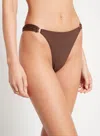 Faithfull The Brand Brown High Leg Bikini Bottoms In Brown